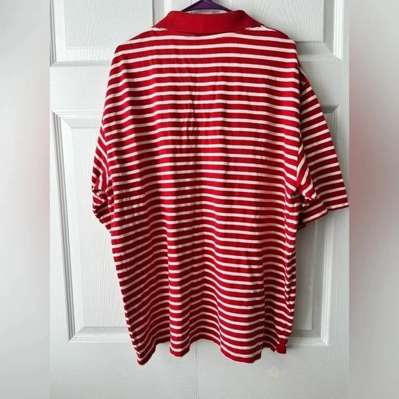 Vintage South Pole Mens Red White Stripe Button Polo Shirt Size 3XL - Picture 2 of 4